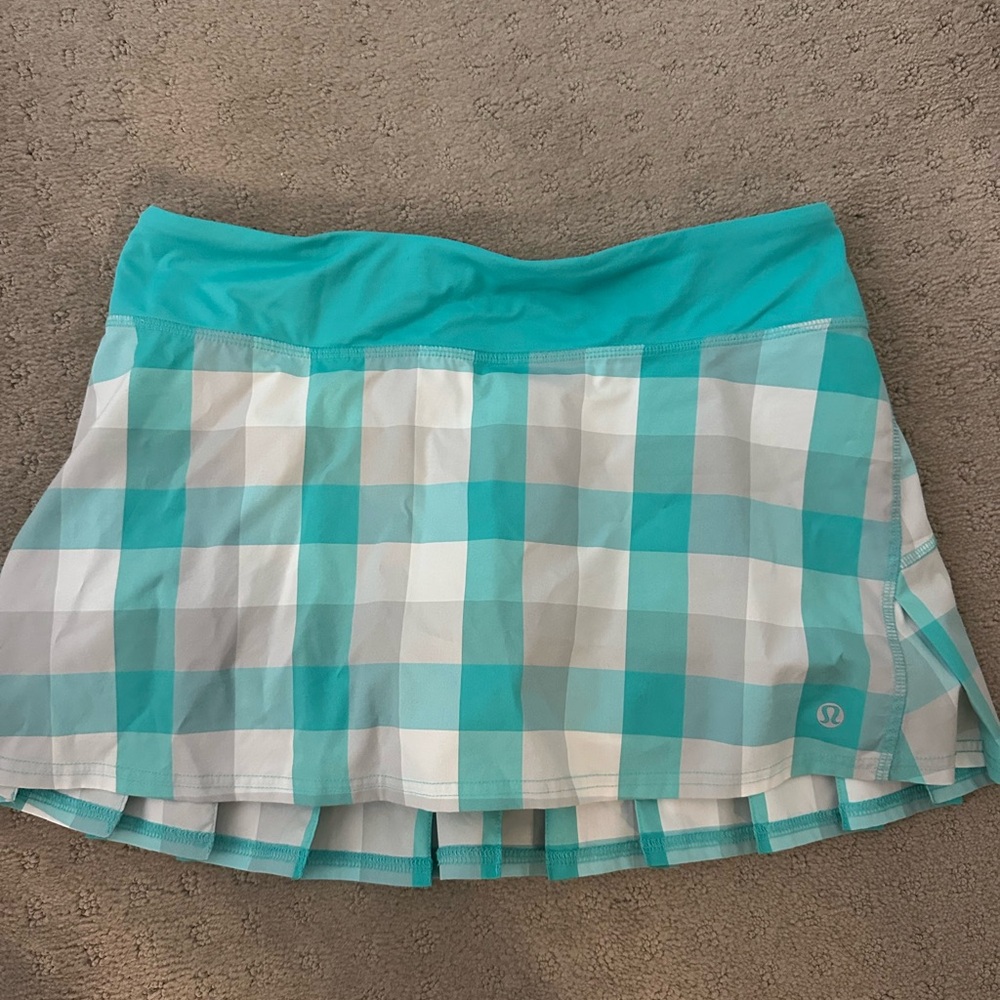 lululemon athletica Turquoise Checkered Skirt